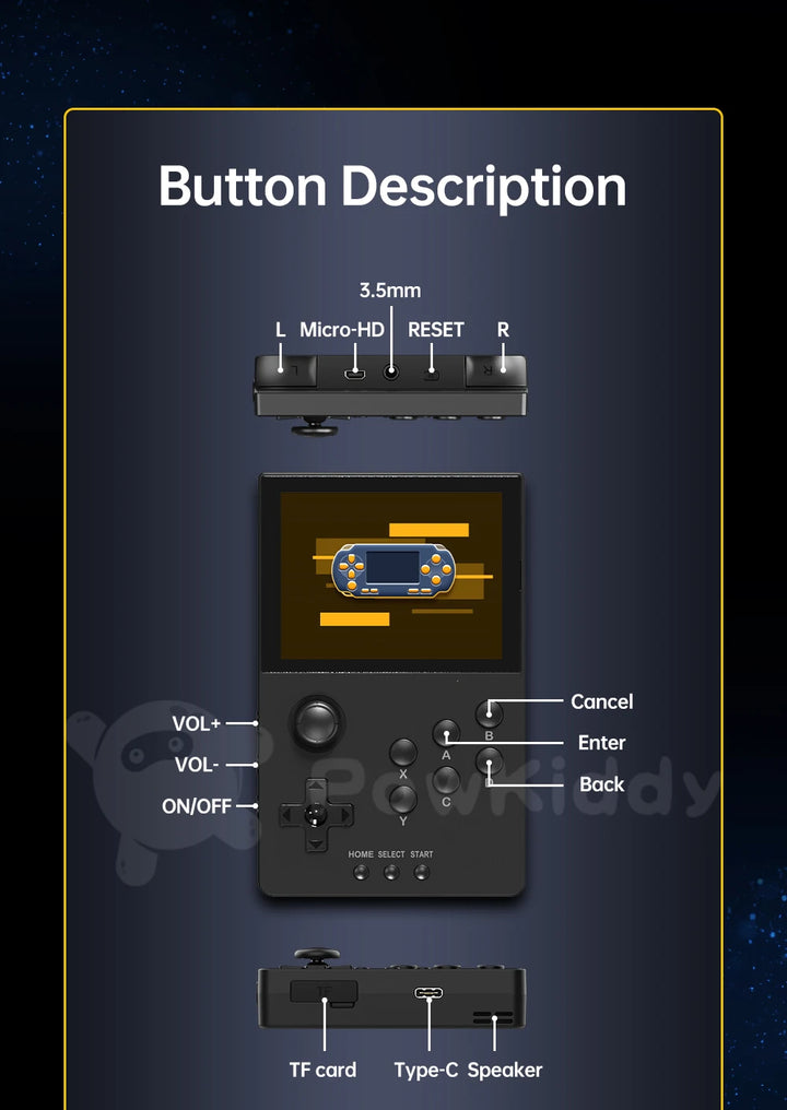 POWKIDDY A20 Retro Handheld Game Console