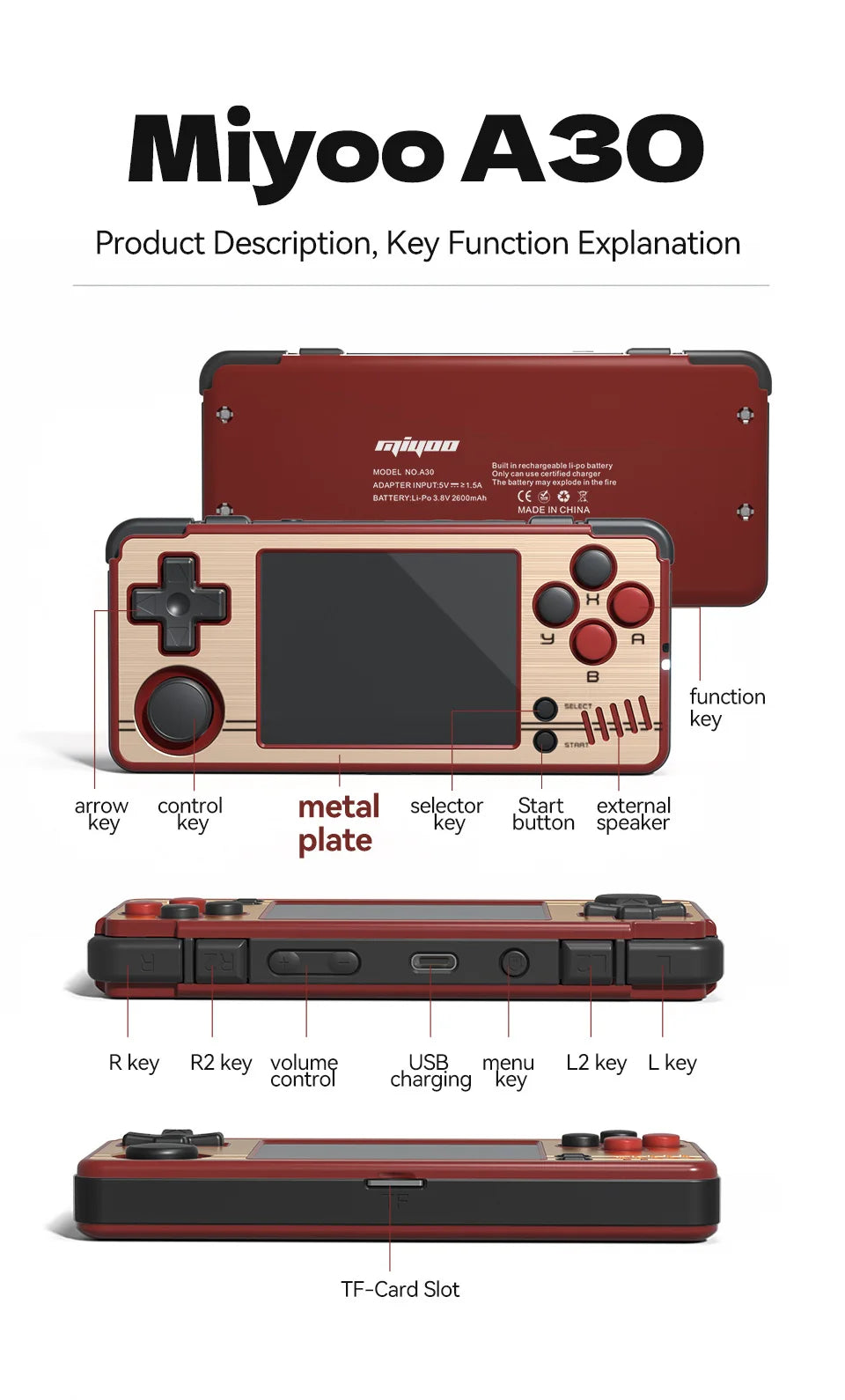 MIYOO MINI A30 Portable Retro Handheld Game