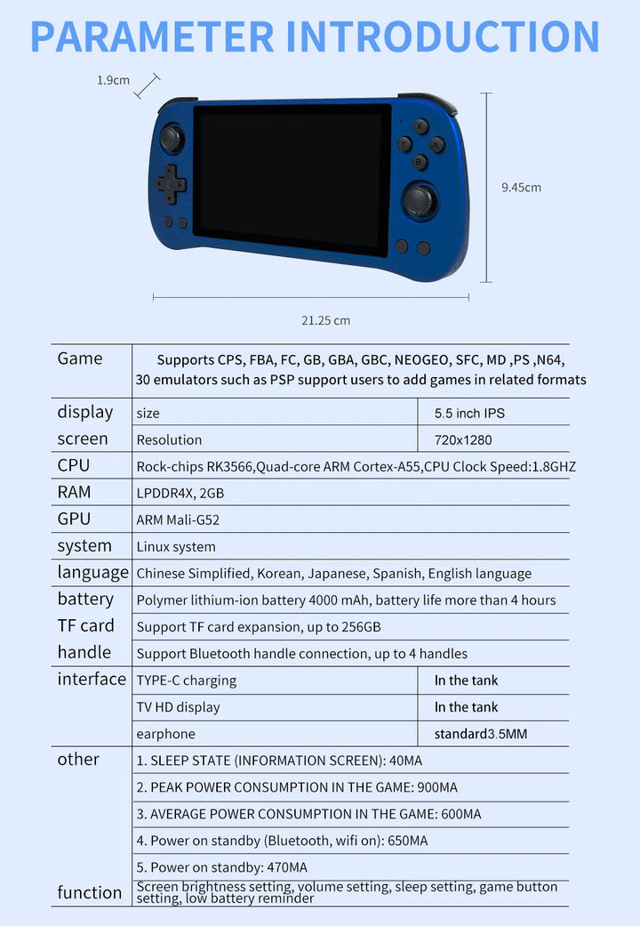 POWKIDDY X55 RK3566 Handheld Game Console