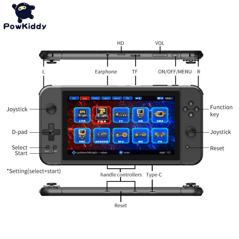 POWKIDDY X70 Retro Handheld Game console