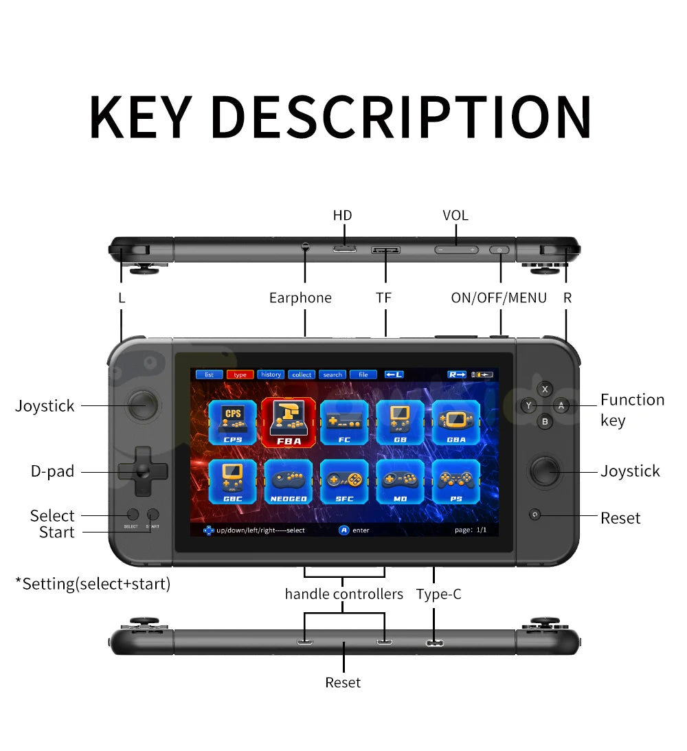 POWKIDDY X70 Retro Handheld Game console