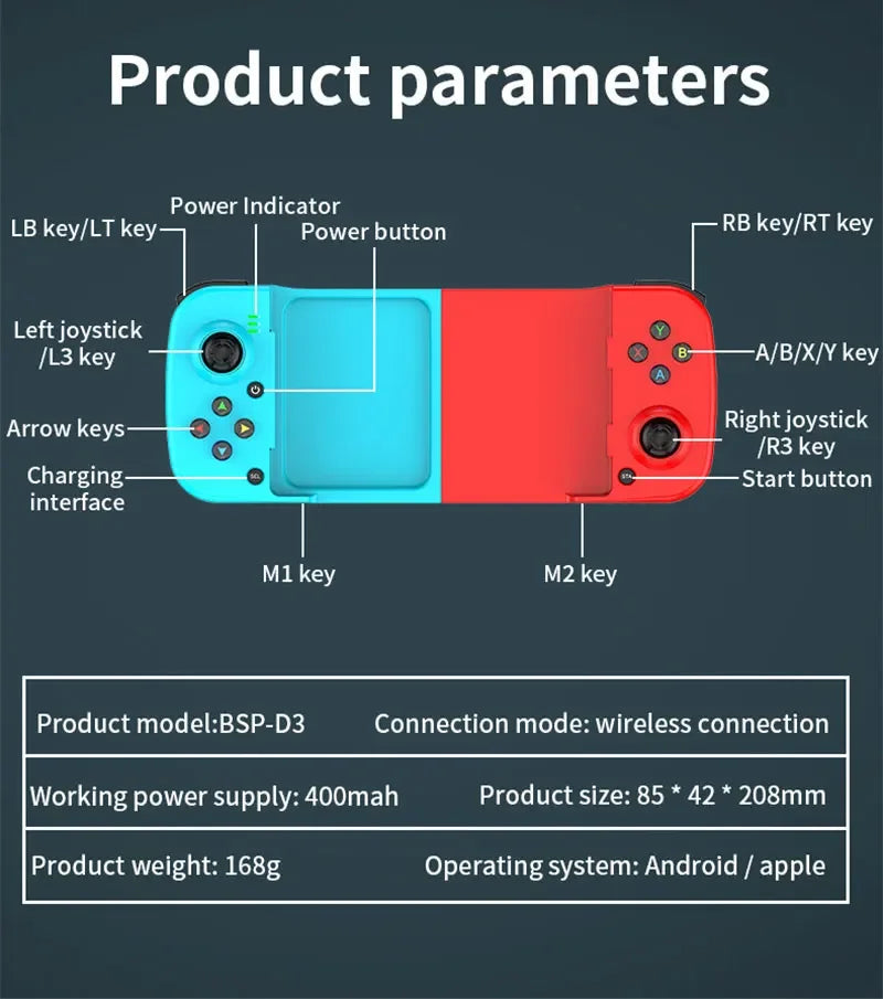 Wireless BT Stretchable Game Controller